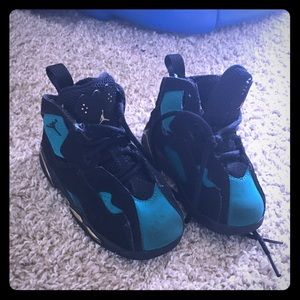 Black and a bluish Jordan